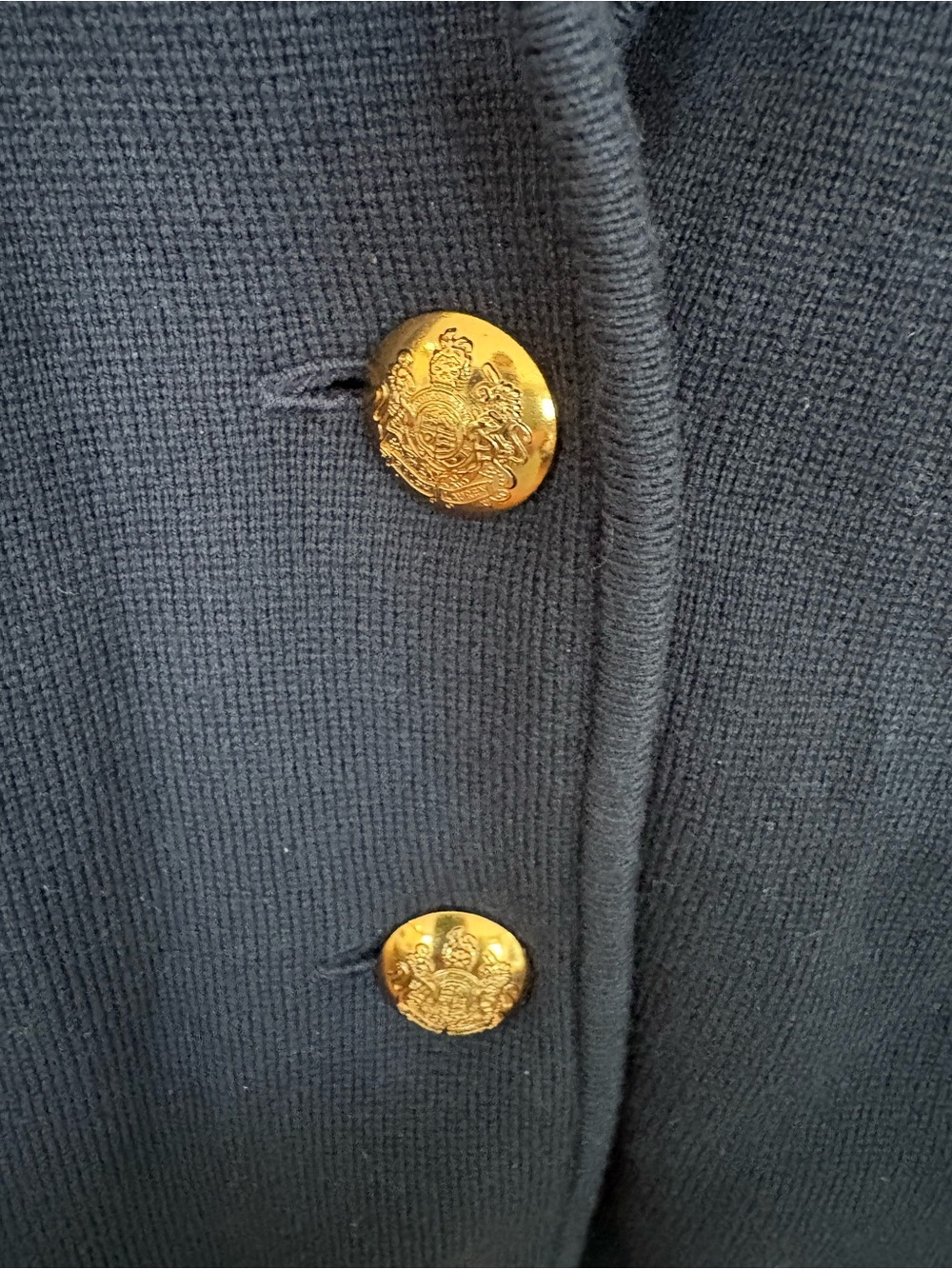 Ralph Lauren Navy Knit Blazer with Gold Buttons - Picture 3 of 9